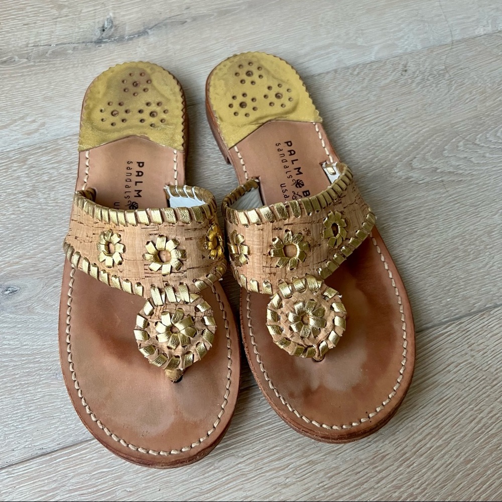 Cork & Gold Palm Beach Sandals